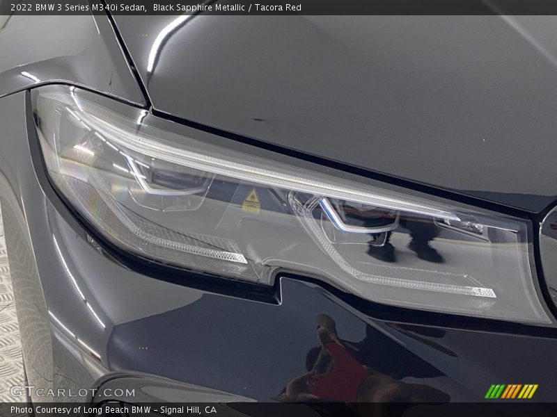 Black Sapphire Metallic / Tacora Red 2022 BMW 3 Series M340i Sedan