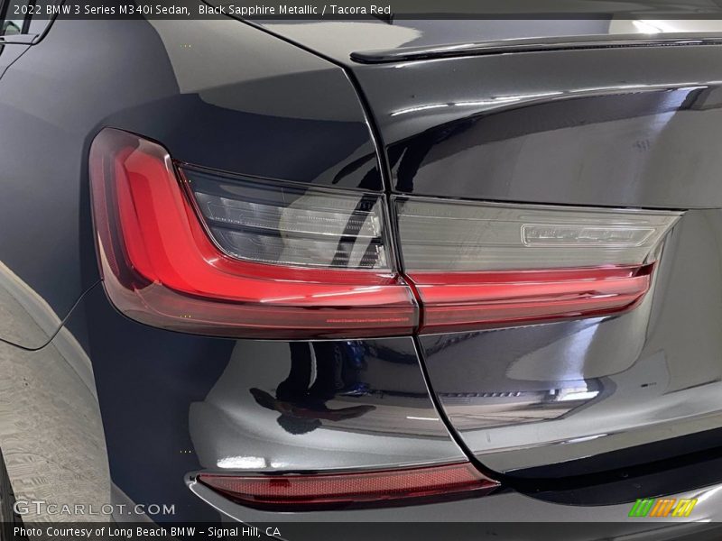 Black Sapphire Metallic / Tacora Red 2022 BMW 3 Series M340i Sedan