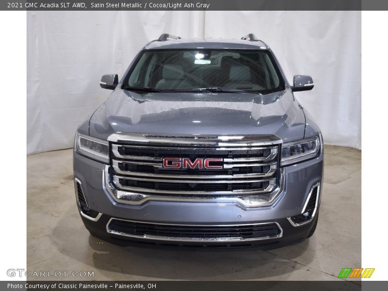 Satin Steel Metallic / Cocoa/Light Ash Gray 2021 GMC Acadia SLT AWD