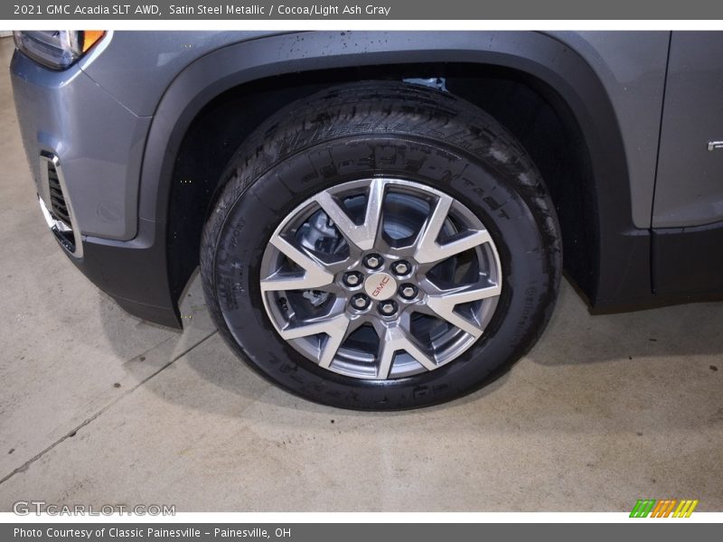 Satin Steel Metallic / Cocoa/Light Ash Gray 2021 GMC Acadia SLT AWD
