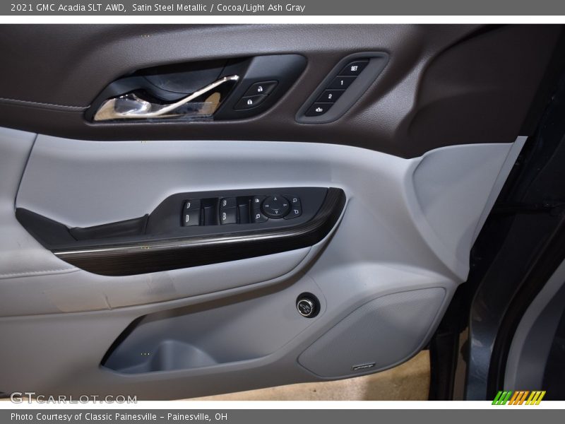 Satin Steel Metallic / Cocoa/Light Ash Gray 2021 GMC Acadia SLT AWD