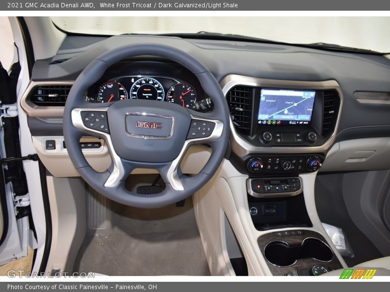 White Frost Tricoat / Dark Galvanized/Light Shale 2021 GMC Acadia Denali AWD