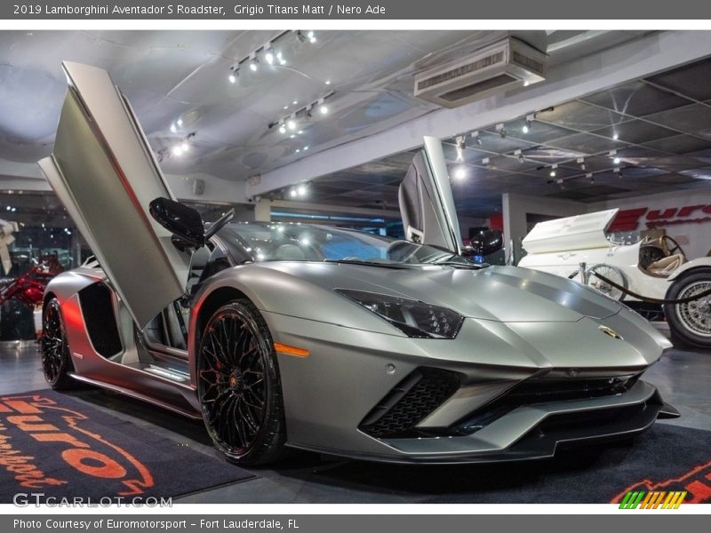 Grigio Titans Matt / Nero Ade 2019 Lamborghini Aventador S Roadster