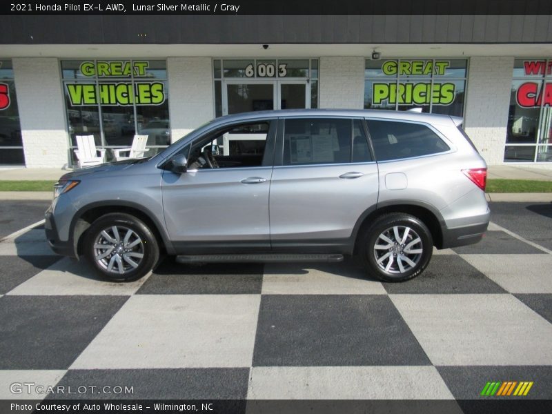 Lunar Silver Metallic / Gray 2021 Honda Pilot EX-L AWD
