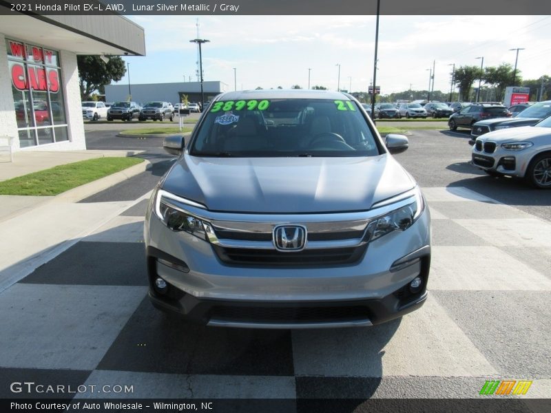 Lunar Silver Metallic / Gray 2021 Honda Pilot EX-L AWD