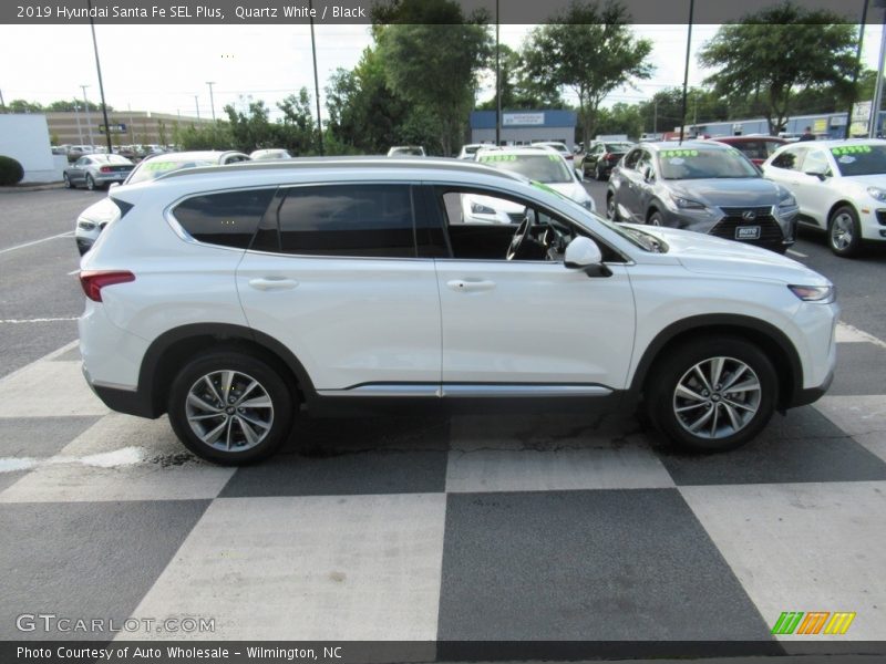 Quartz White / Black 2019 Hyundai Santa Fe SEL Plus