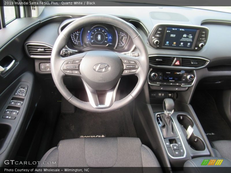 Quartz White / Black 2019 Hyundai Santa Fe SEL Plus