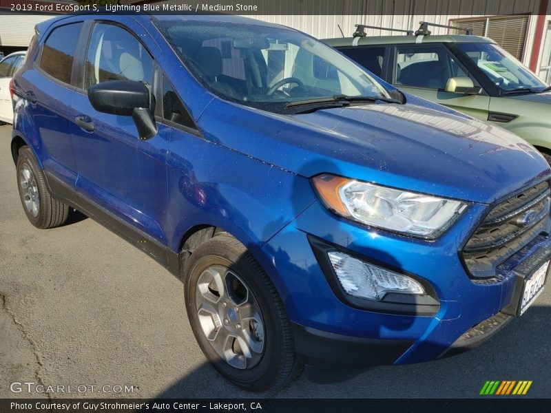 Lightning Blue Metallic / Medium Stone 2019 Ford EcoSport S