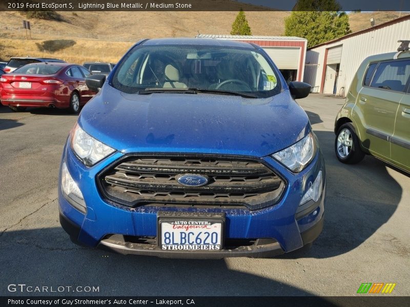 Lightning Blue Metallic / Medium Stone 2019 Ford EcoSport S