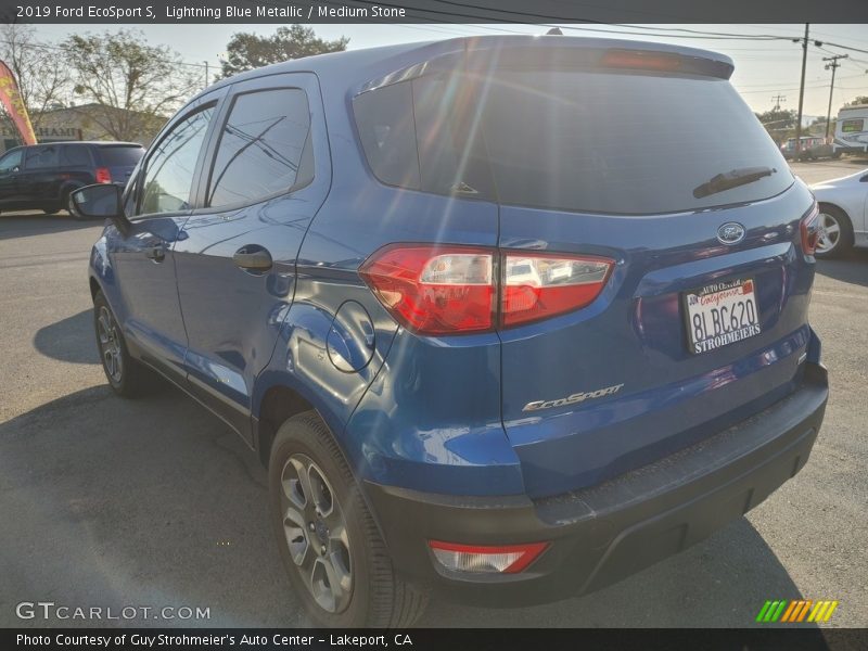 Lightning Blue Metallic / Medium Stone 2019 Ford EcoSport S