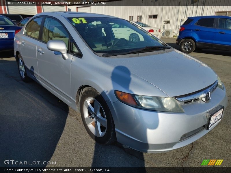 Alabaster Silver Metallic / Gray 2007 Honda Civic EX Sedan