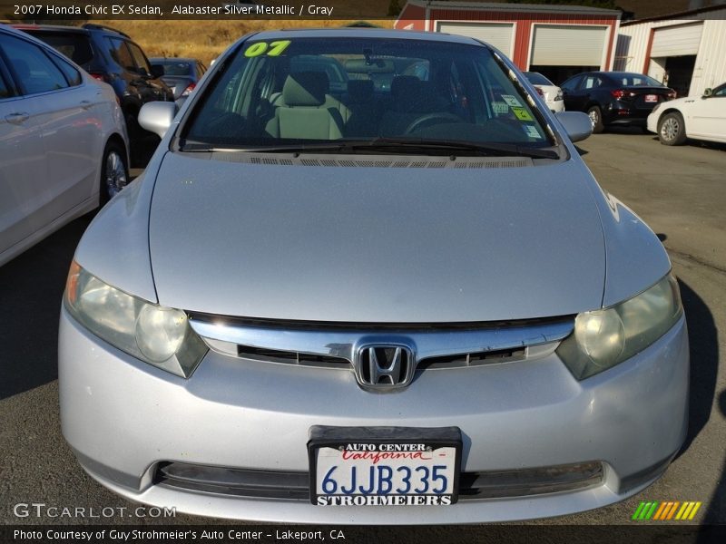 Alabaster Silver Metallic / Gray 2007 Honda Civic EX Sedan
