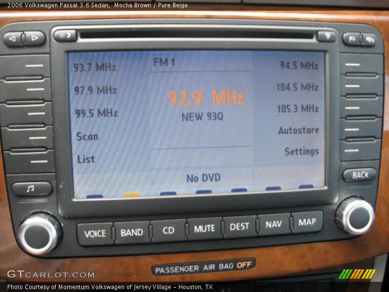 Mocha Brown / Pure Beige 2006 Volkswagen Passat 3.6 Sedan