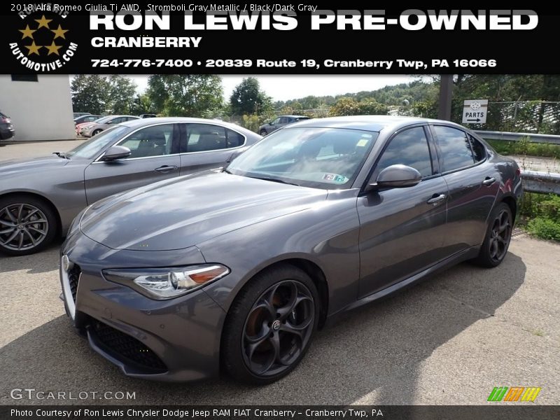 Stromboli Gray Metallic / Black/Dark Gray 2018 Alfa Romeo Giulia Ti AWD