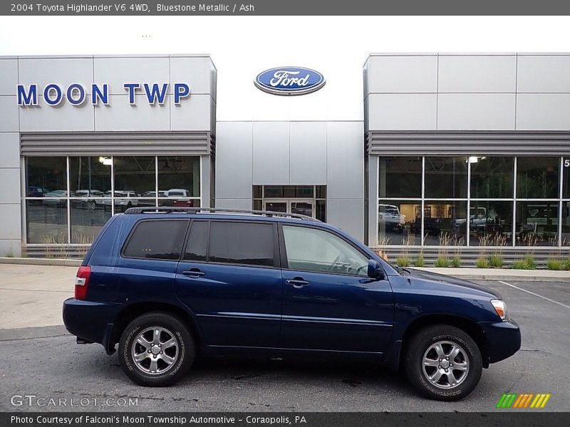 Bluestone Metallic / Ash 2004 Toyota Highlander V6 4WD