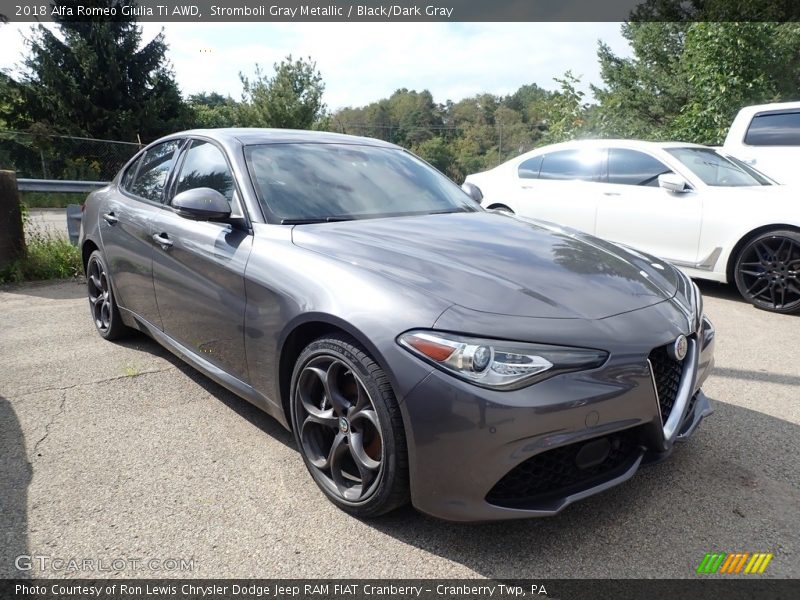 Stromboli Gray Metallic / Black/Dark Gray 2018 Alfa Romeo Giulia Ti AWD