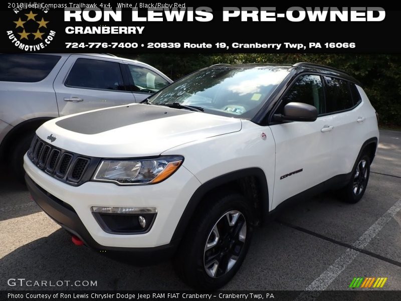 White / Black/Ruby Red 2018 Jeep Compass Trailhawk 4x4