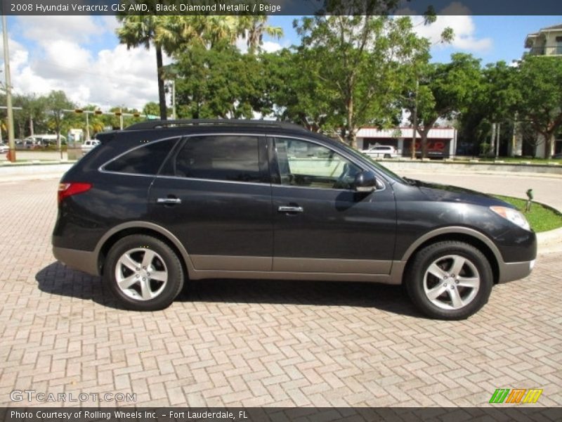 Black Diamond Metallic / Beige 2008 Hyundai Veracruz GLS AWD