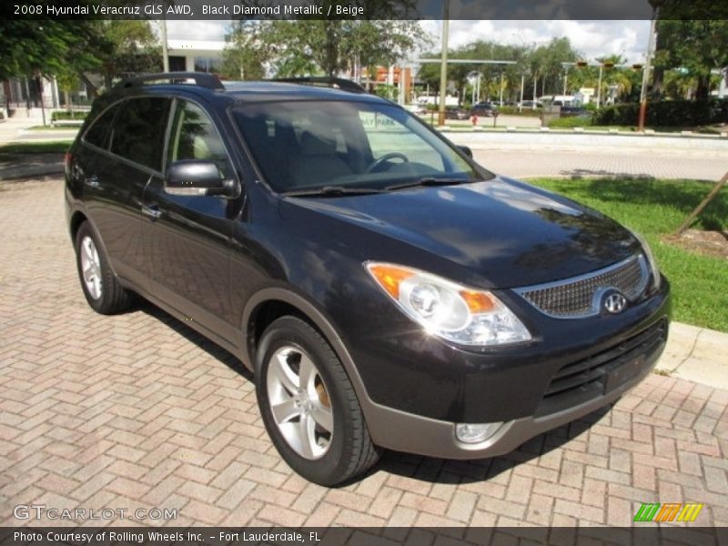 Black Diamond Metallic / Beige 2008 Hyundai Veracruz GLS AWD