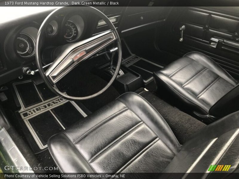 Dark Green Metallic / Black 1973 Ford Mustang Hardtop Grande