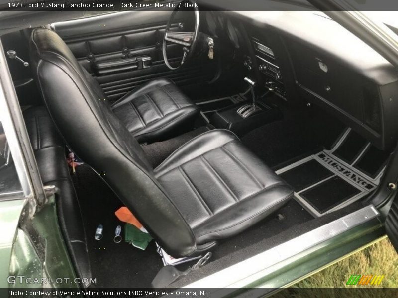Dark Green Metallic / Black 1973 Ford Mustang Hardtop Grande