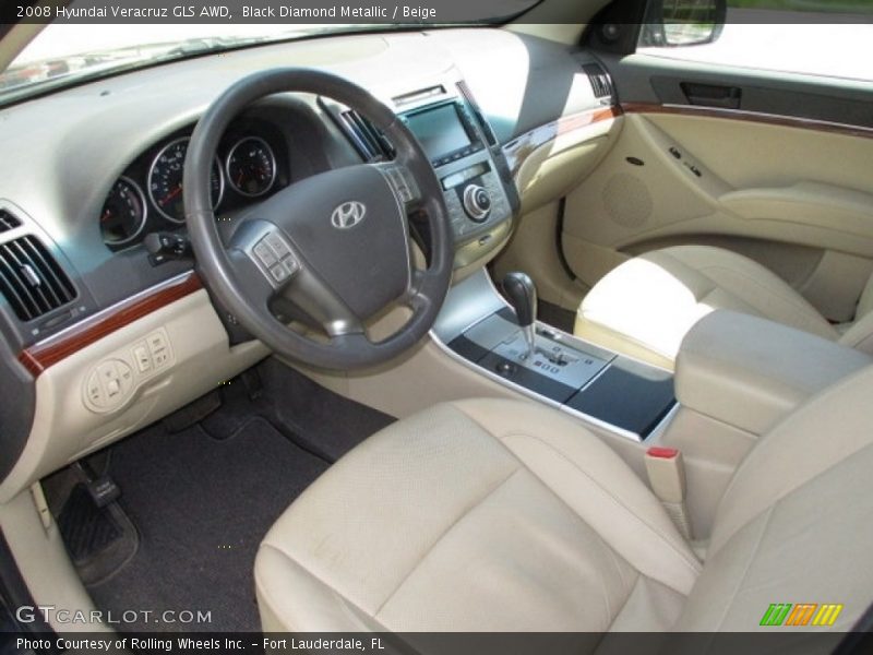 Black Diamond Metallic / Beige 2008 Hyundai Veracruz GLS AWD