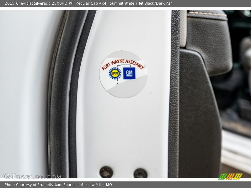 Summit White / Jet Black/Dark Ash 2015 Chevrolet Silverado 2500HD WT Regular Cab 4x4