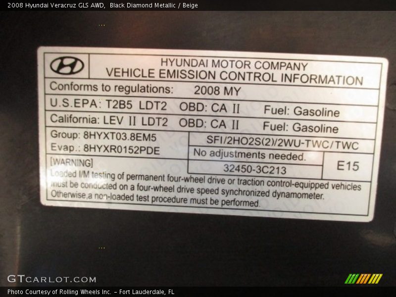 Black Diamond Metallic / Beige 2008 Hyundai Veracruz GLS AWD