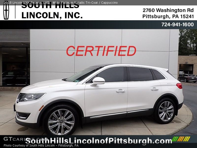 White Platinum Metallic Tri-Coat / Cappuccino 2018 Lincoln MKX Reserve AWD