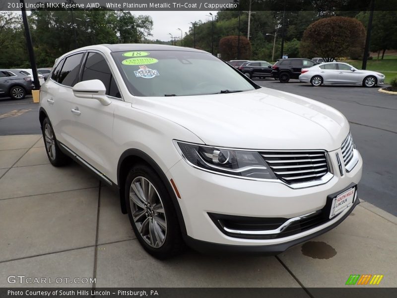 White Platinum Metallic Tri-Coat / Cappuccino 2018 Lincoln MKX Reserve AWD