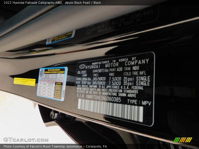 Abyss Black Pearl / Black 2022 Hyundai Palisade Calligraphy AWD