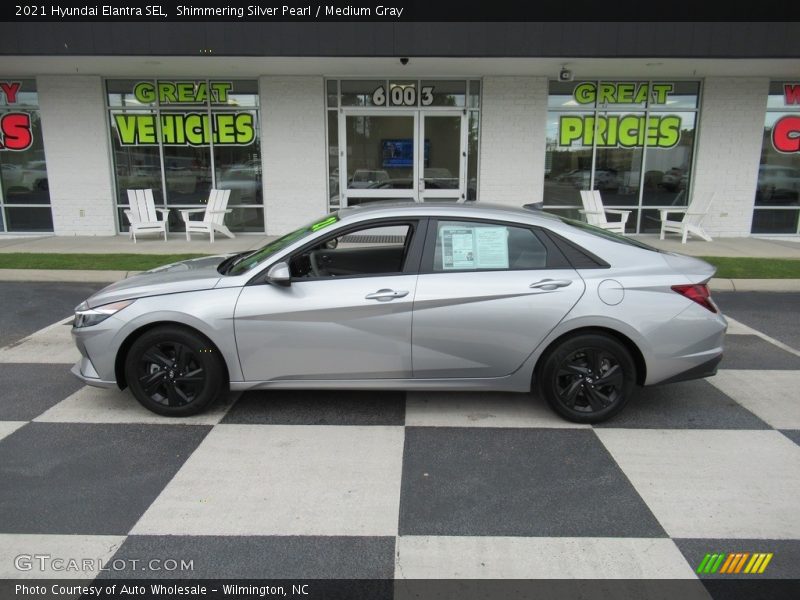 Shimmering Silver Pearl / Medium Gray 2021 Hyundai Elantra SEL