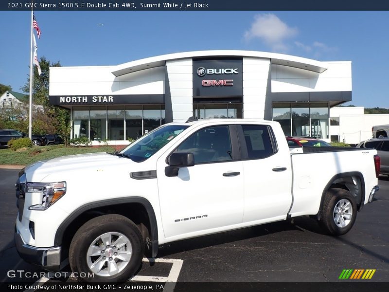 Summit White / Jet Black 2021 GMC Sierra 1500 SLE Double Cab 4WD