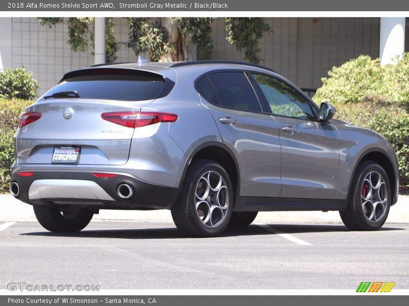 Stromboli Gray Metallic / Black/Black 2018 Alfa Romeo Stelvio Sport AWD