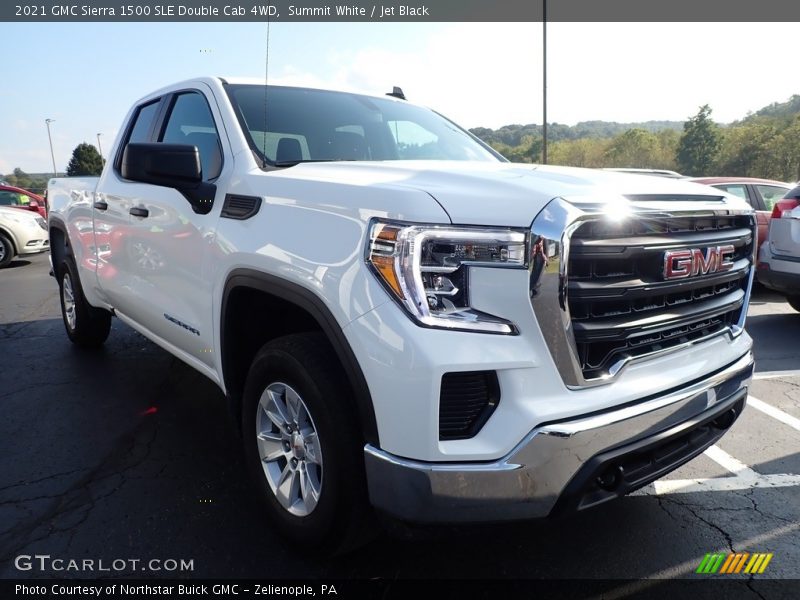 Summit White / Jet Black 2021 GMC Sierra 1500 SLE Double Cab 4WD