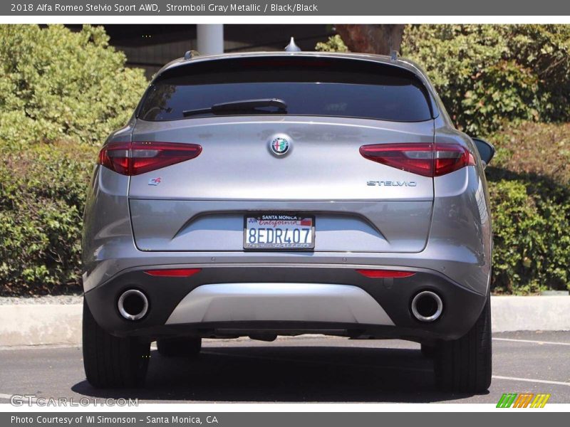 Stromboli Gray Metallic / Black/Black 2018 Alfa Romeo Stelvio Sport AWD