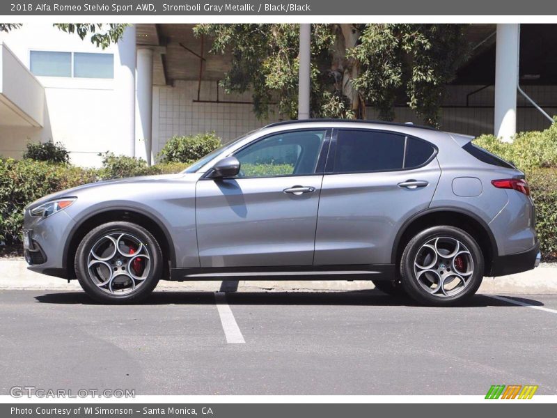 Stromboli Gray Metallic / Black/Black 2018 Alfa Romeo Stelvio Sport AWD