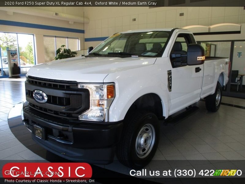 Oxford White / Medium Earth Gray 2020 Ford F250 Super Duty XL Regular Cab 4x4