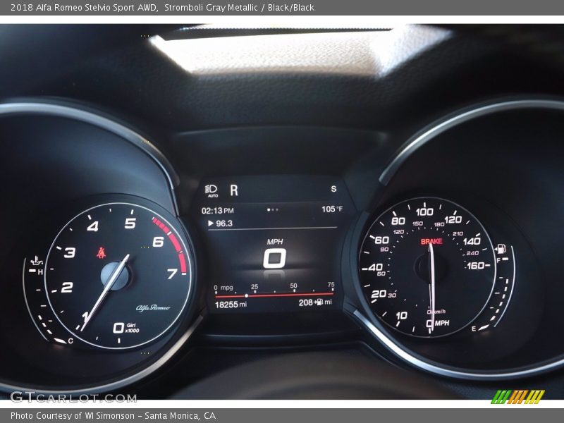 Stromboli Gray Metallic / Black/Black 2018 Alfa Romeo Stelvio Sport AWD