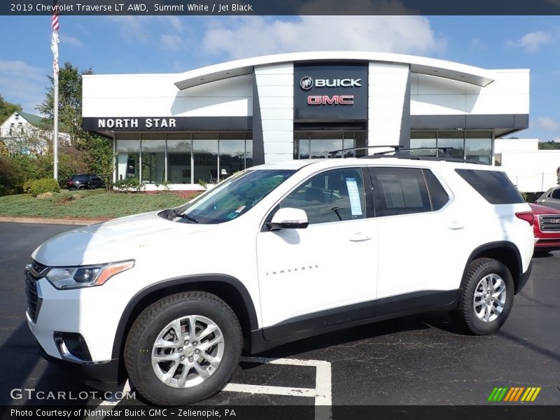 Summit White / Jet Black 2019 Chevrolet Traverse LT AWD