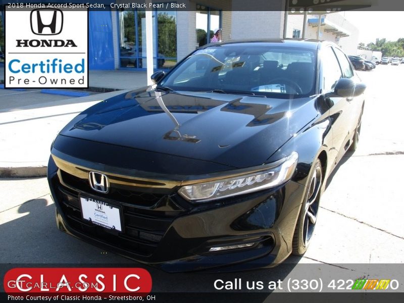 Crystal Black Pearl / Black 2018 Honda Accord Sport Sedan