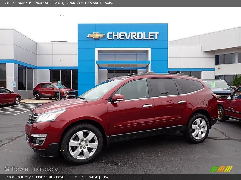 Siren Red Tintcoat / Ebony 2017 Chevrolet Traverse LT AWD