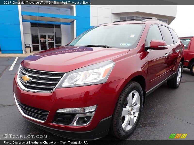 Siren Red Tintcoat / Ebony 2017 Chevrolet Traverse LT AWD