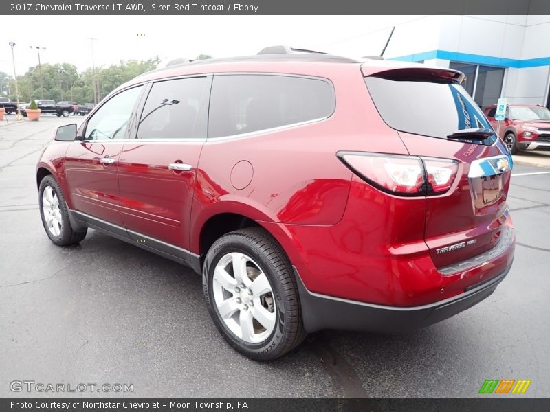 Siren Red Tintcoat / Ebony 2017 Chevrolet Traverse LT AWD