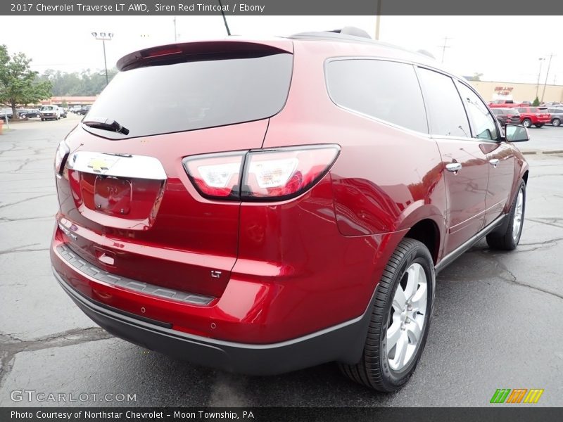 Siren Red Tintcoat / Ebony 2017 Chevrolet Traverse LT AWD