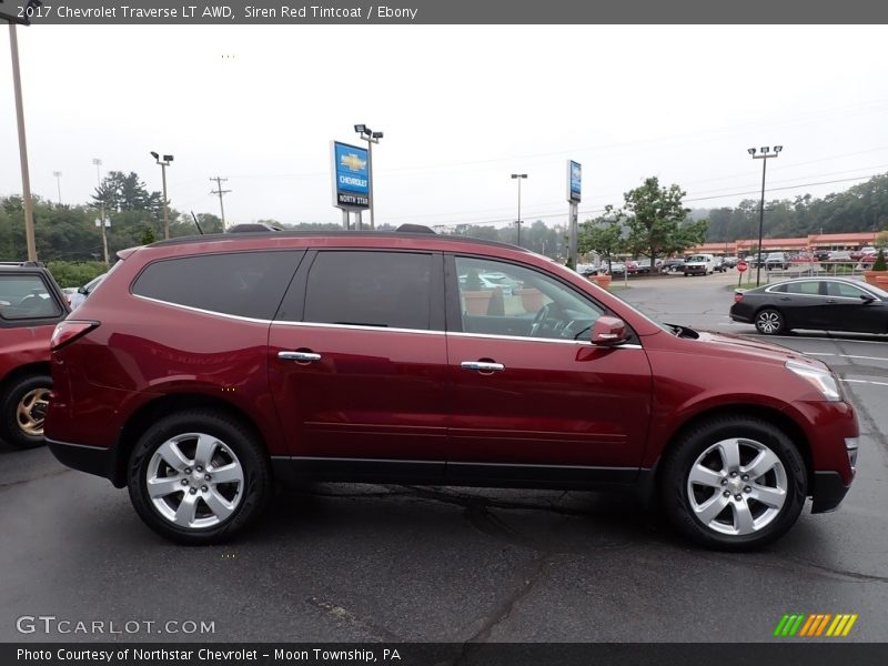 Siren Red Tintcoat / Ebony 2017 Chevrolet Traverse LT AWD