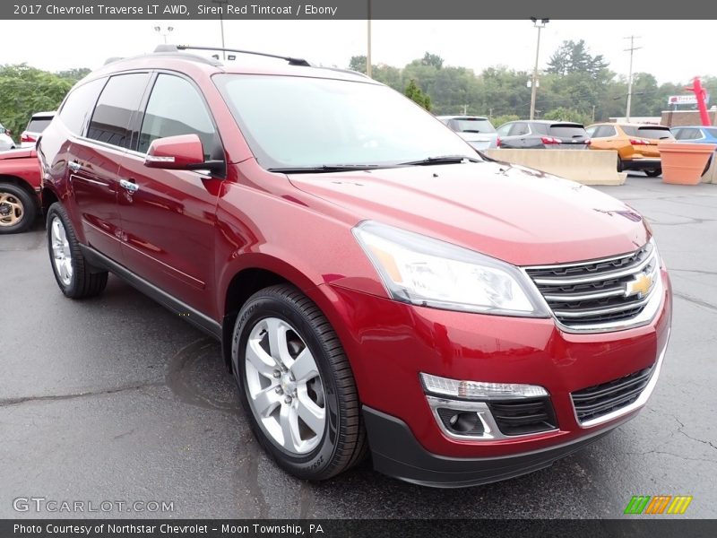 Siren Red Tintcoat / Ebony 2017 Chevrolet Traverse LT AWD