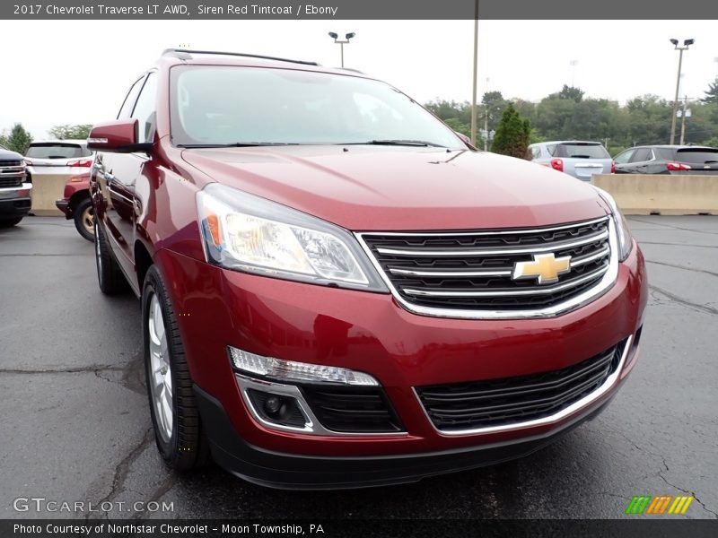Siren Red Tintcoat / Ebony 2017 Chevrolet Traverse LT AWD