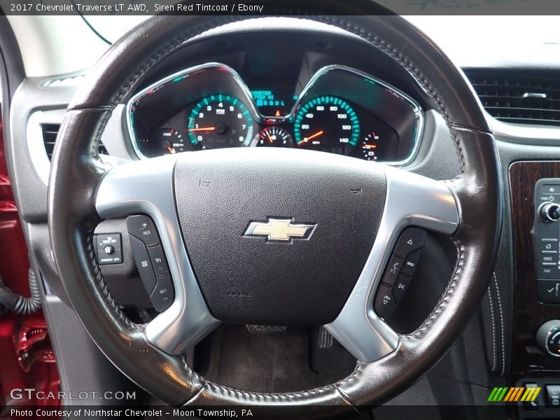 Siren Red Tintcoat / Ebony 2017 Chevrolet Traverse LT AWD