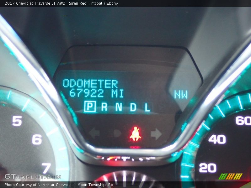 Siren Red Tintcoat / Ebony 2017 Chevrolet Traverse LT AWD